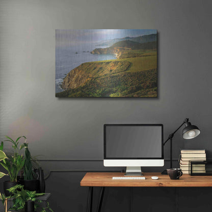 Luxe Metal Art 'Bixby Bridge' by John Gavrilis, Metal Wall Art,36x24