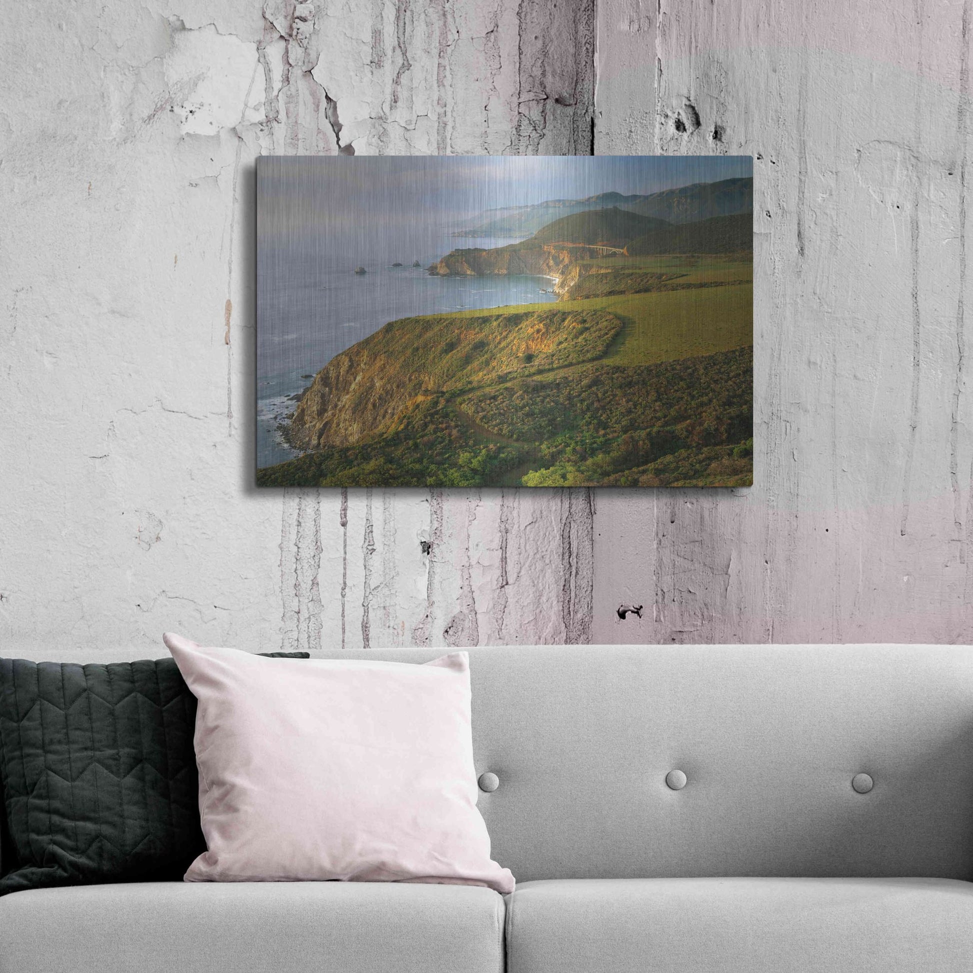 Luxe Metal Art 'Bixby Bridge' by John Gavrilis, Metal Wall Art,36x24