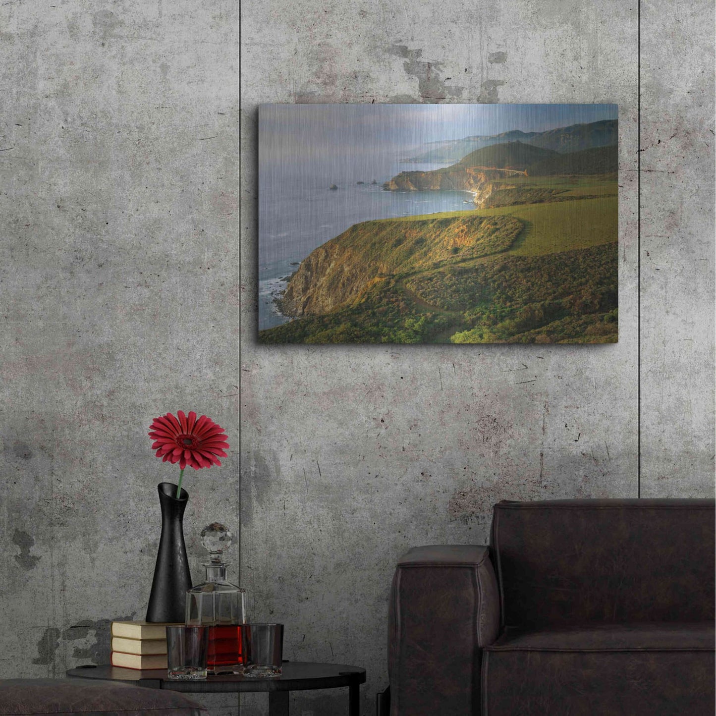 Luxe Metal Art 'Bixby Bridge' by John Gavrilis, Metal Wall Art,36x24