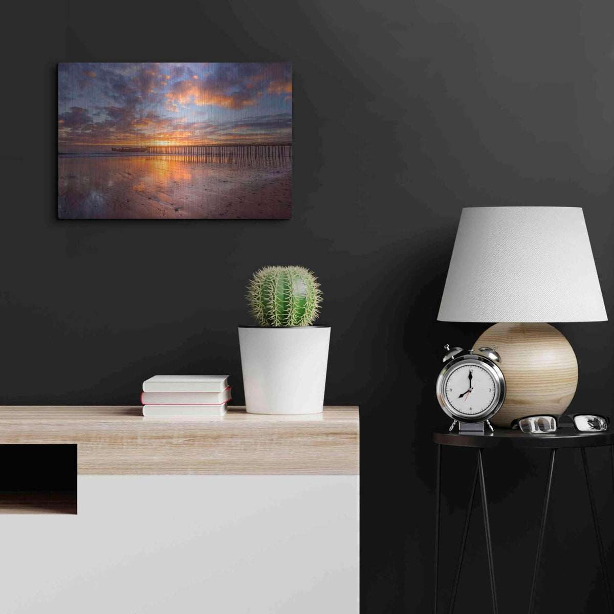 'Cement Ship Sunset' by John Gavrilis – Metal Wall Art, 24x16 room view