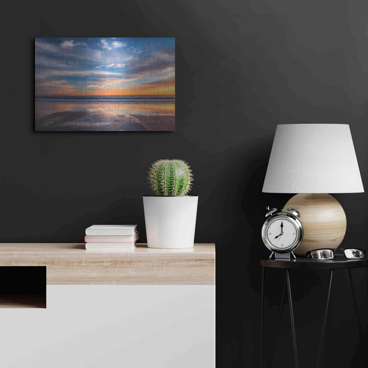 'Cloud Reflections Twin Lakes Beach' by John Gavrilis – Metal Wall Art, 24x16 room view