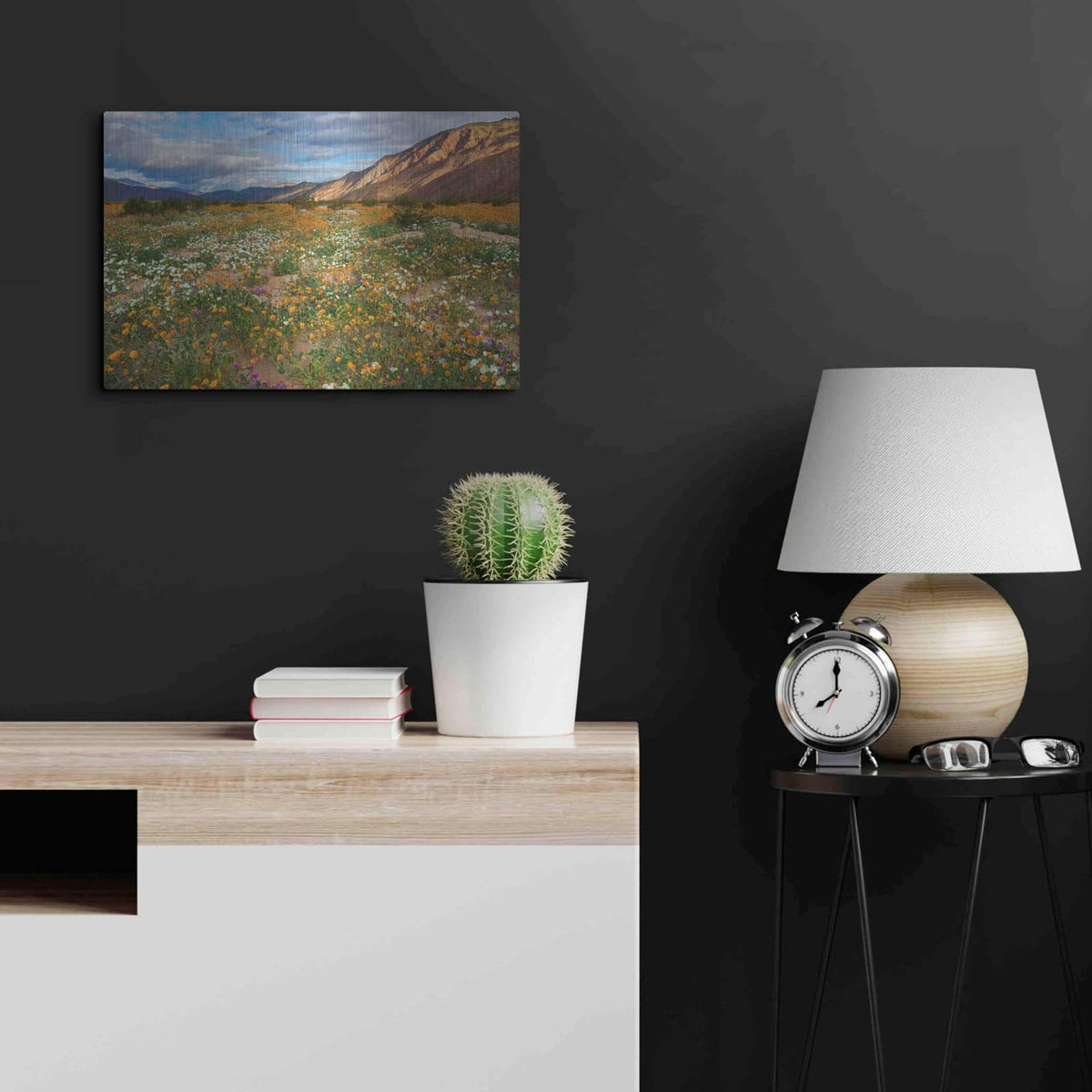 'Desert Wildflowers in Henderson Canyon' by John Gavrilis – Metal Wall Art, 24x16 room view