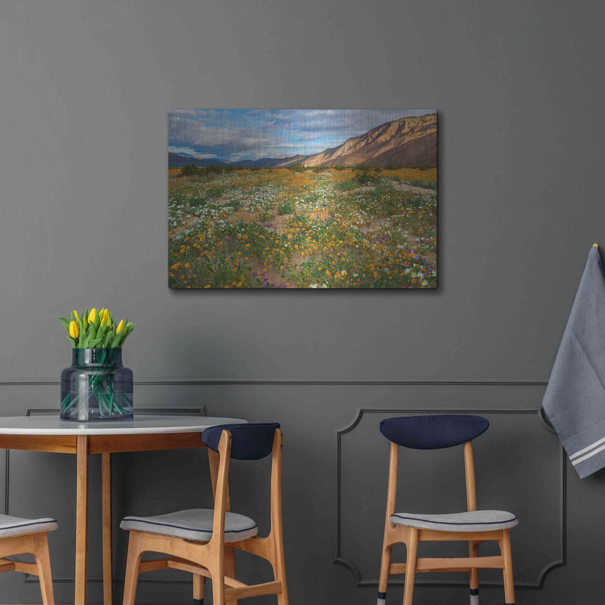 'Desert Wildflowers in Henderson Canyon' by John Gavrilis – Metal Wall Art, 36x24 room view