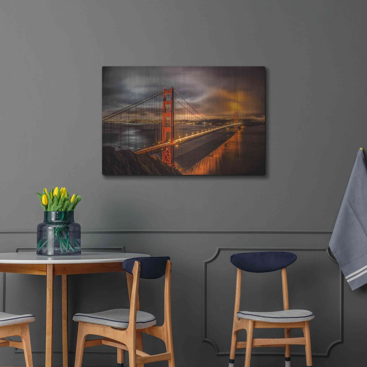 'Golden Gate Evening' by John Gavrilis – Metal Wall Art, 36x24 room view
