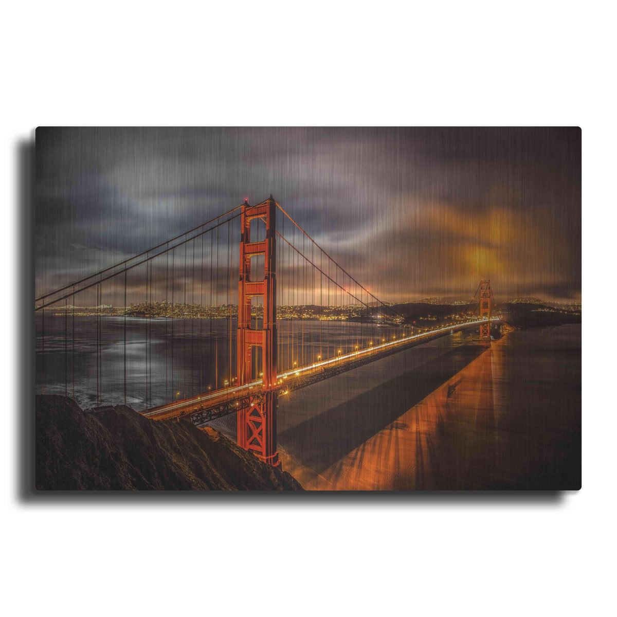 'Golden Gate Evening' by John Gavrilis, Metal Wall Art