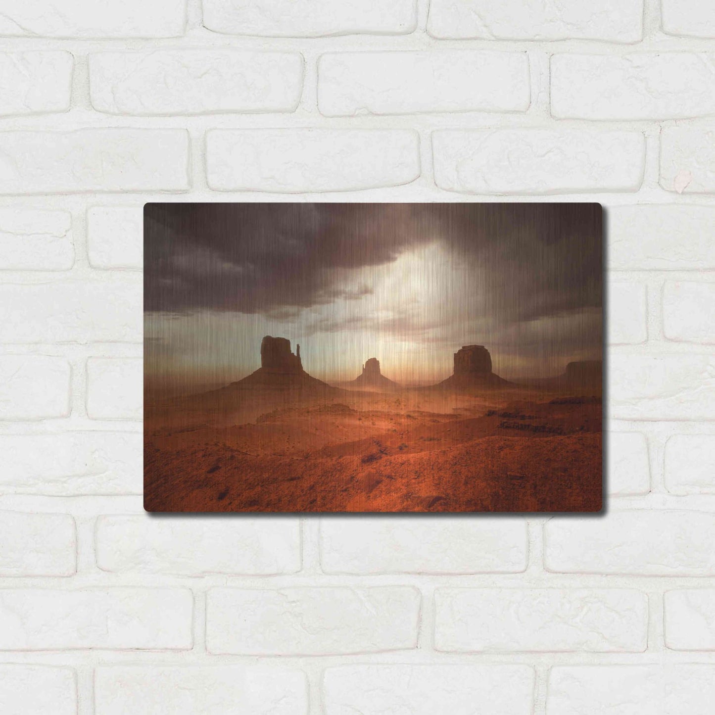 Luxe Metal Art 'Monsoon Sandstorm' by John Gavrilis, Metal Wall Art,16x12