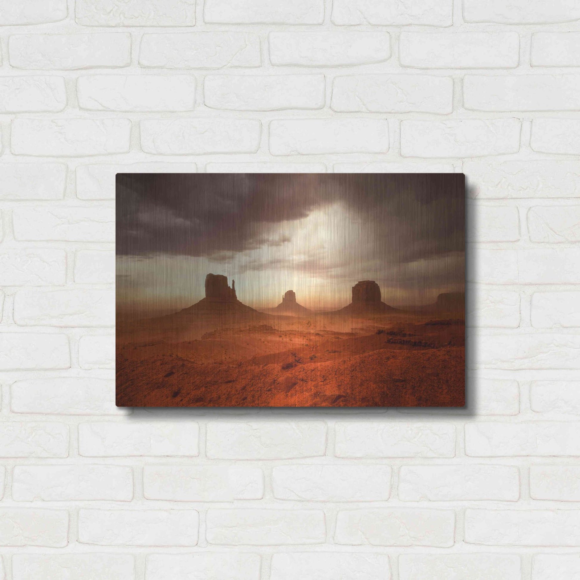 Luxe Metal Art 'Monsoon Sandstorm' by John Gavrilis, Metal Wall Art,24x16