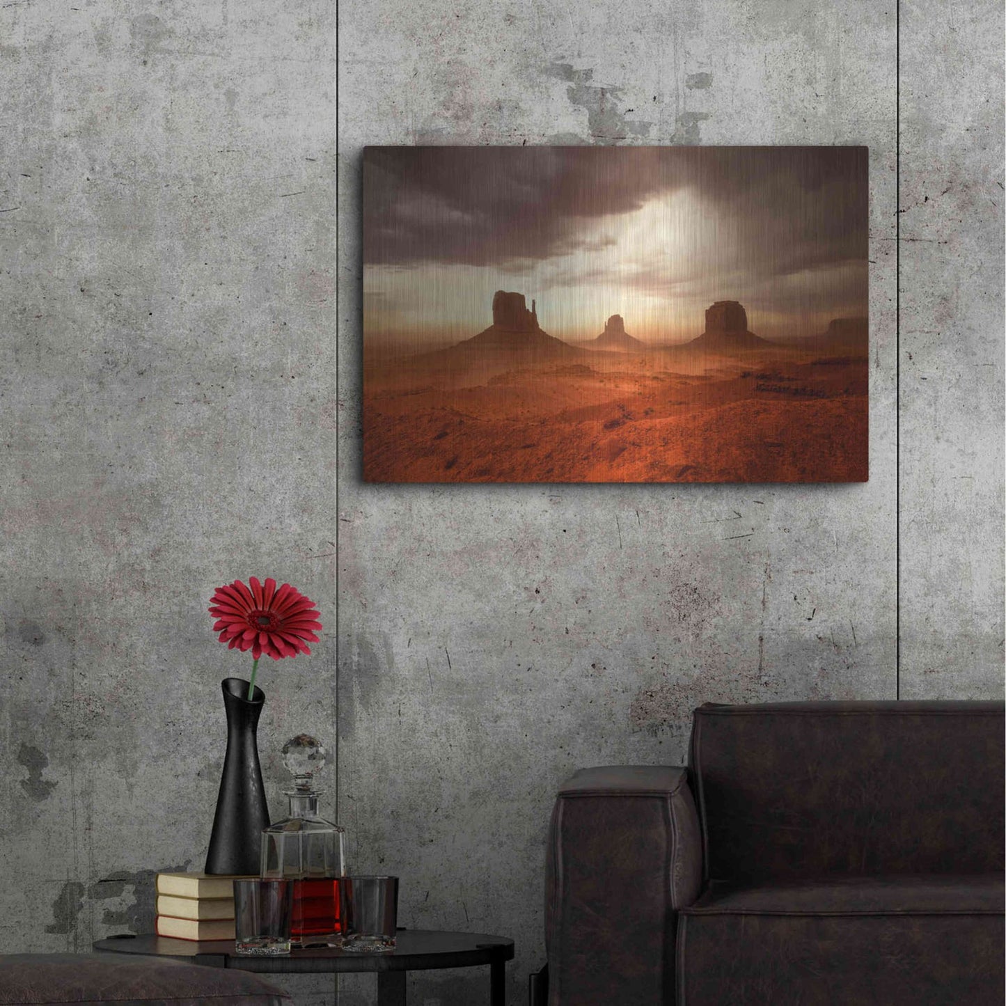 Luxe Metal Art 'Monsoon Sandstorm' by John Gavrilis, Metal Wall Art,36x24