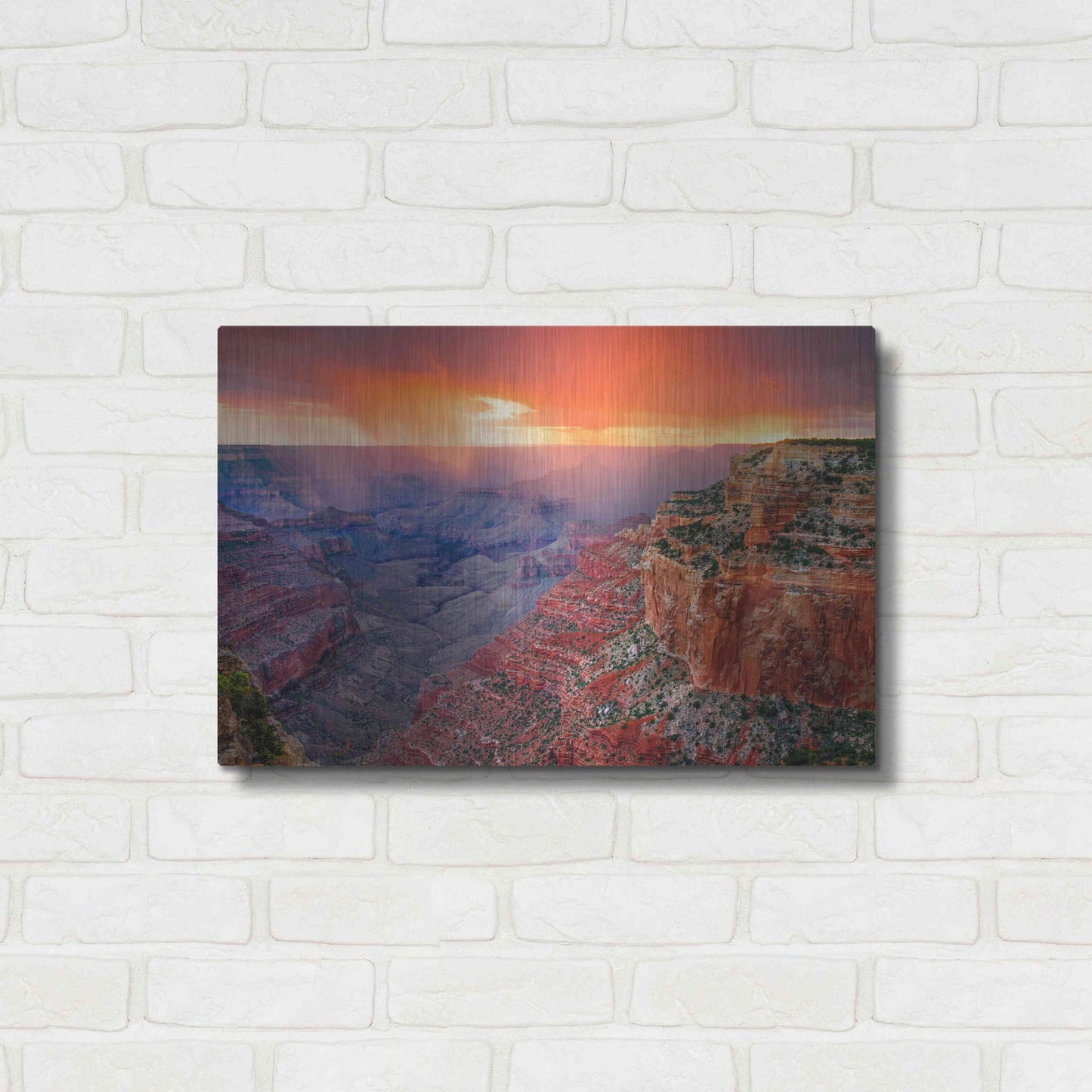 Luxe Metal Art 'Monsoon Sunset' by John Gavrilis, Metal Wall Art,24x16