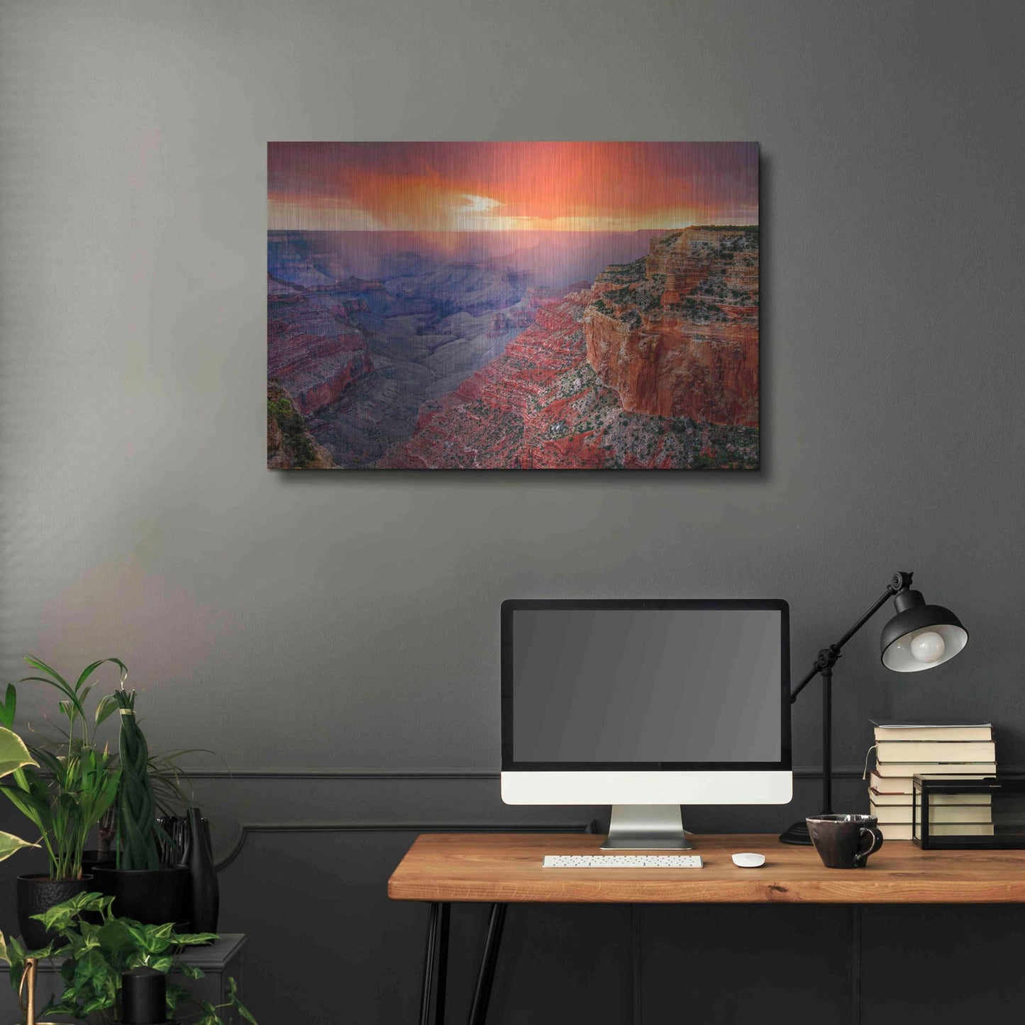 Luxe Metal Art 'Monsoon Sunset' by John Gavrilis, Metal Wall Art,36x24