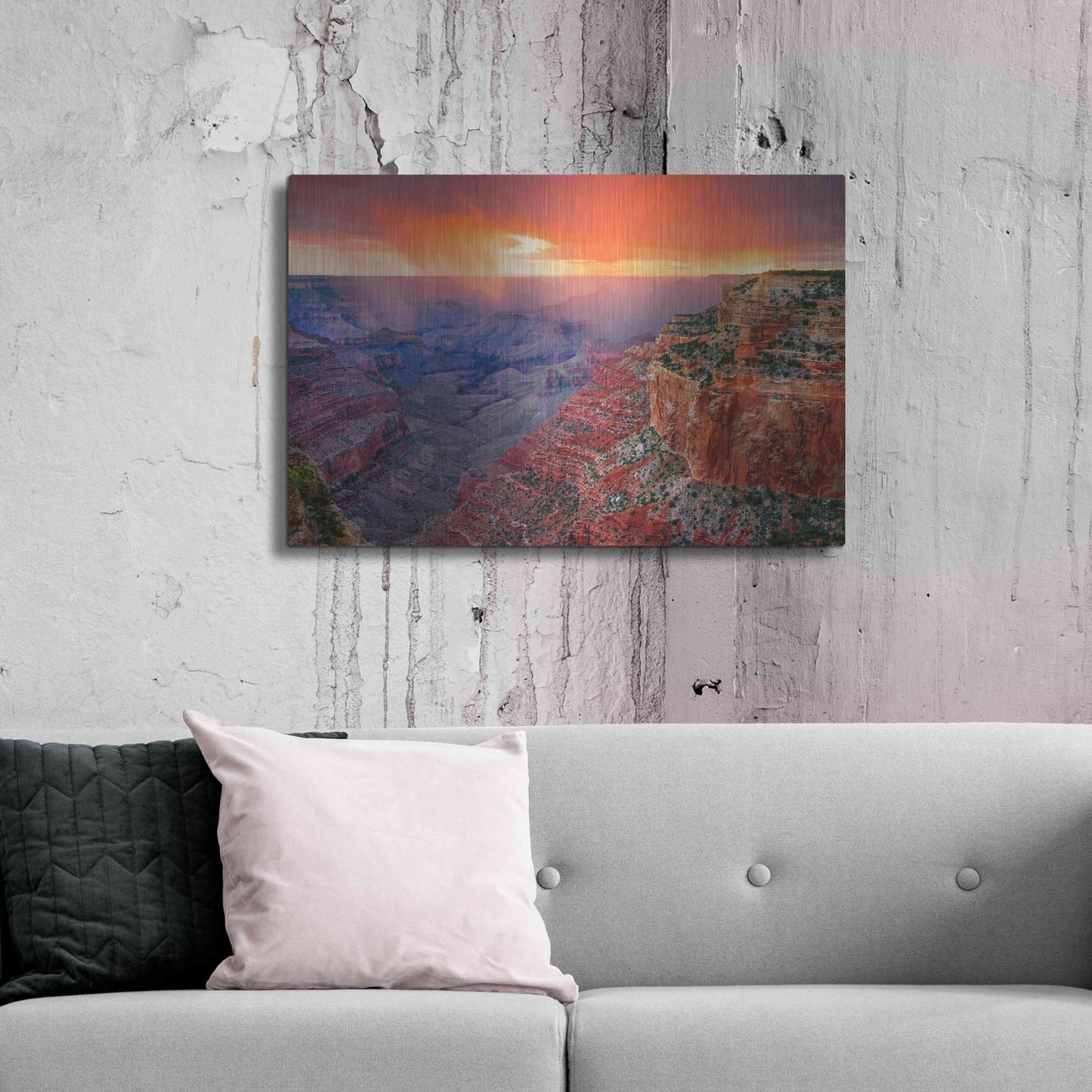 Luxe Metal Art 'Monsoon Sunset' by John Gavrilis, Metal Wall Art,36x24