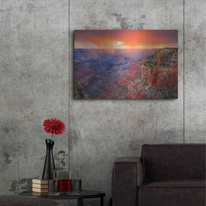 Luxe Metal Art 'Monsoon Sunset' by John Gavrilis, Metal Wall Art,36x24