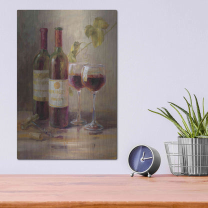Luxe Metal Art 'Opening the Wine I' by Danhui Nai, Metal Wall Art,12x16