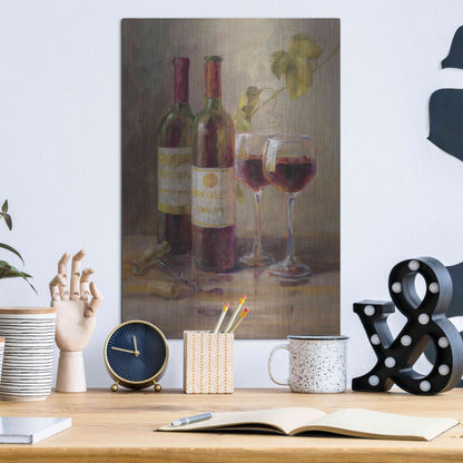Luxe Metal Art 'Opening the Wine I' by Danhui Nai, Metal Wall Art,12x16