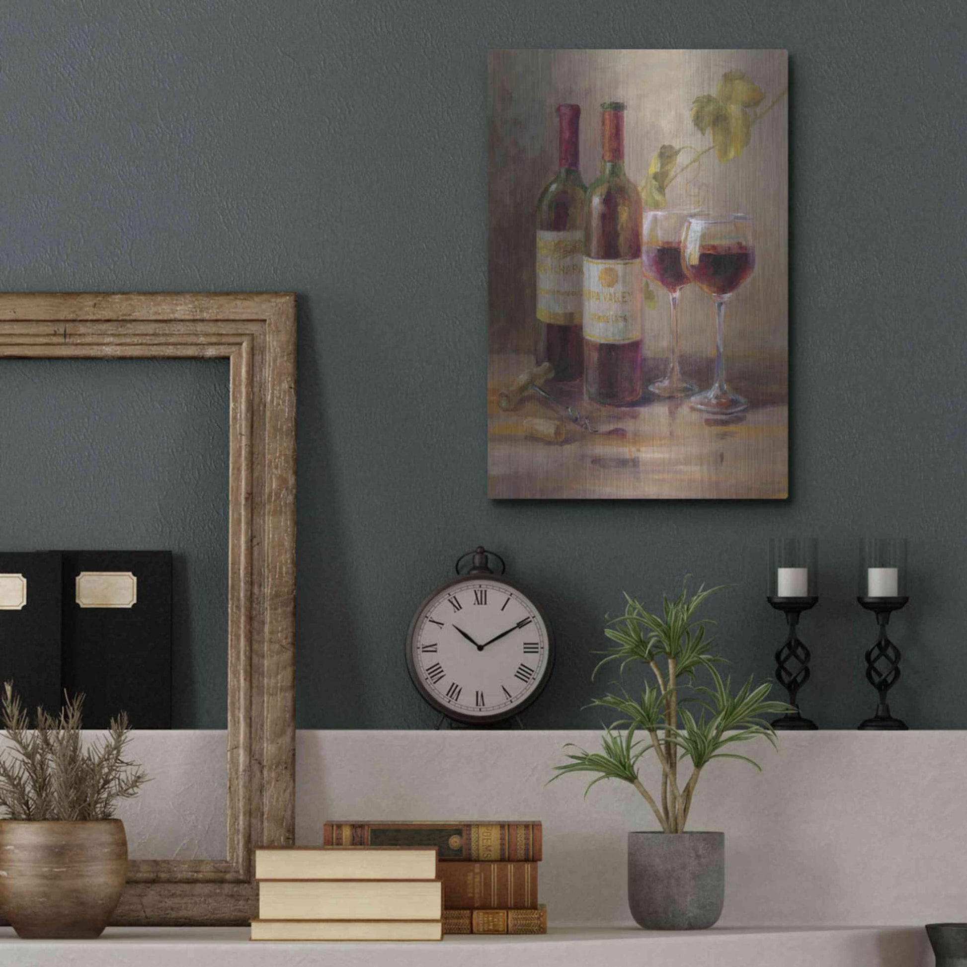 Luxe Metal Art 'Opening the Wine I' by Danhui Nai, Metal Wall Art,12x16