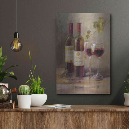 Luxe Metal Art 'Opening the Wine I' by Danhui Nai, Metal Wall Art,12x16