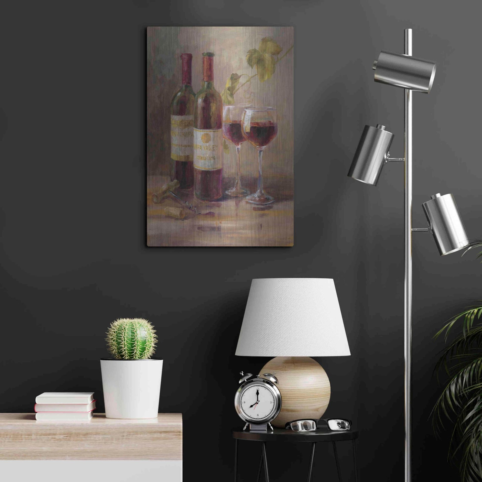 Luxe Metal Art 'Opening the Wine I' by Danhui Nai, Metal Wall Art,16x24