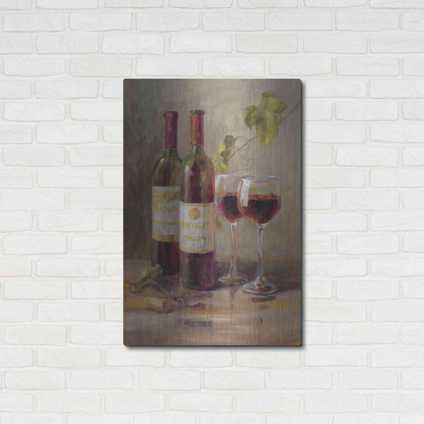 Luxe Metal Art 'Opening the Wine I' by Danhui Nai, Metal Wall Art,24x36