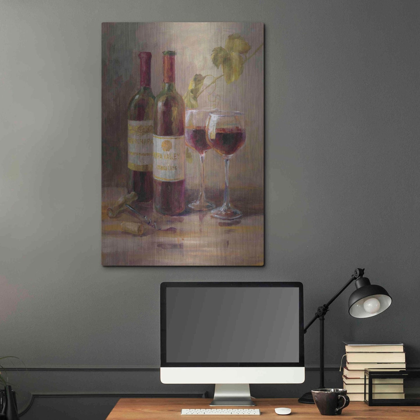 Luxe Metal Art 'Opening the Wine I' by Danhui Nai, Metal Wall Art,24x36