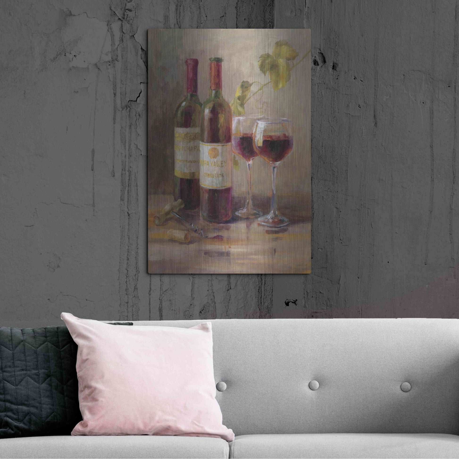 Luxe Metal Art 'Opening the Wine I' by Danhui Nai, Metal Wall Art,24x36