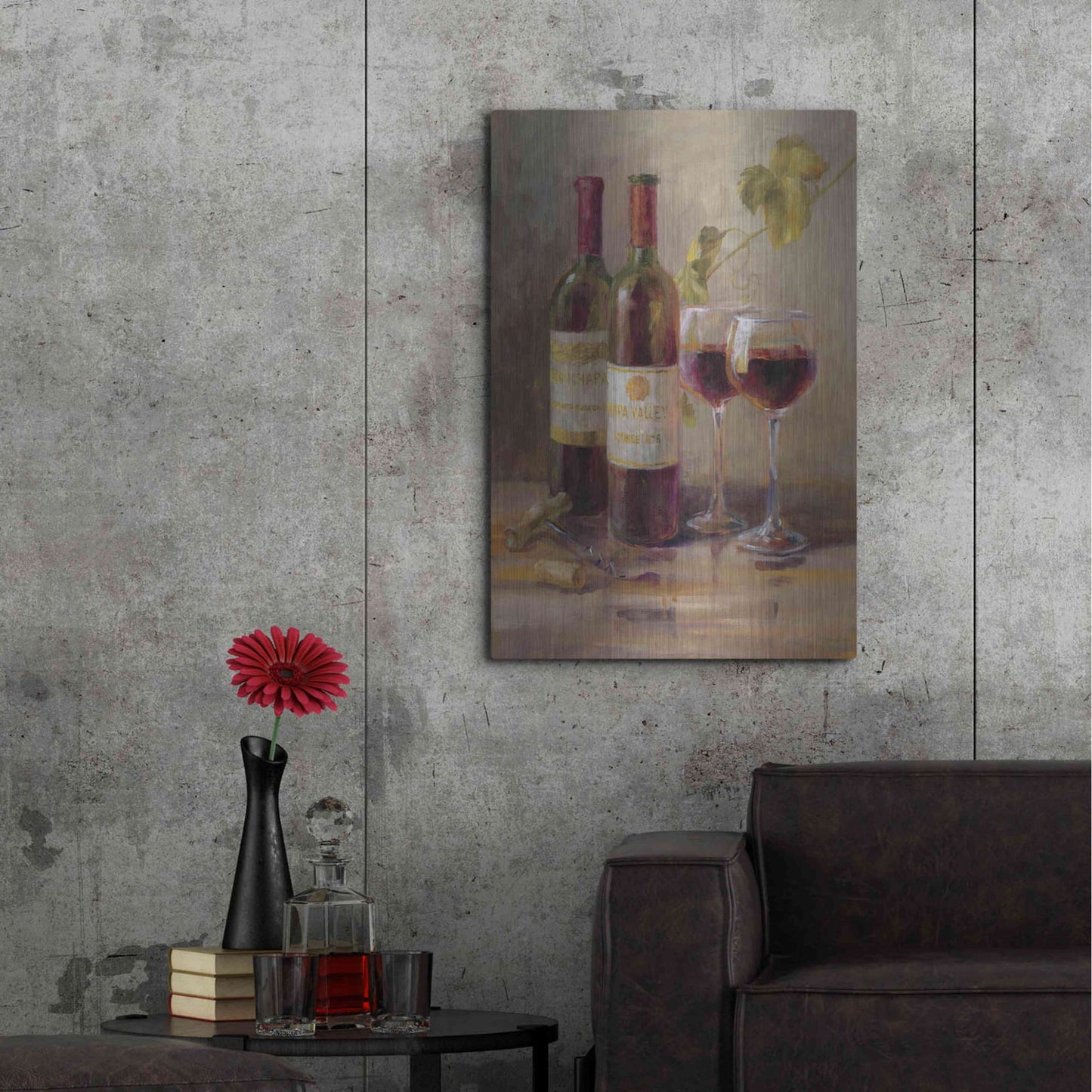 Luxe Metal Art 'Opening the Wine I' by Danhui Nai, Metal Wall Art,24x36