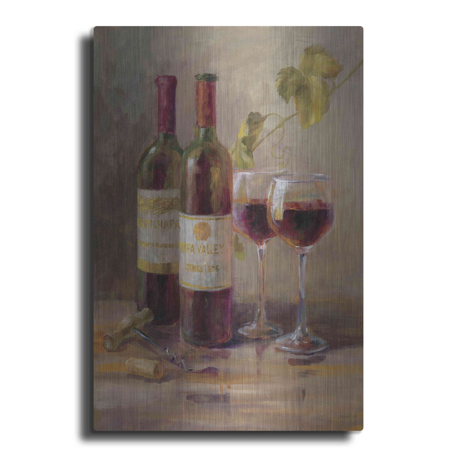 Luxe Metal Art 'Opening the Wine I' by Danhui Nai, Metal Wall Art