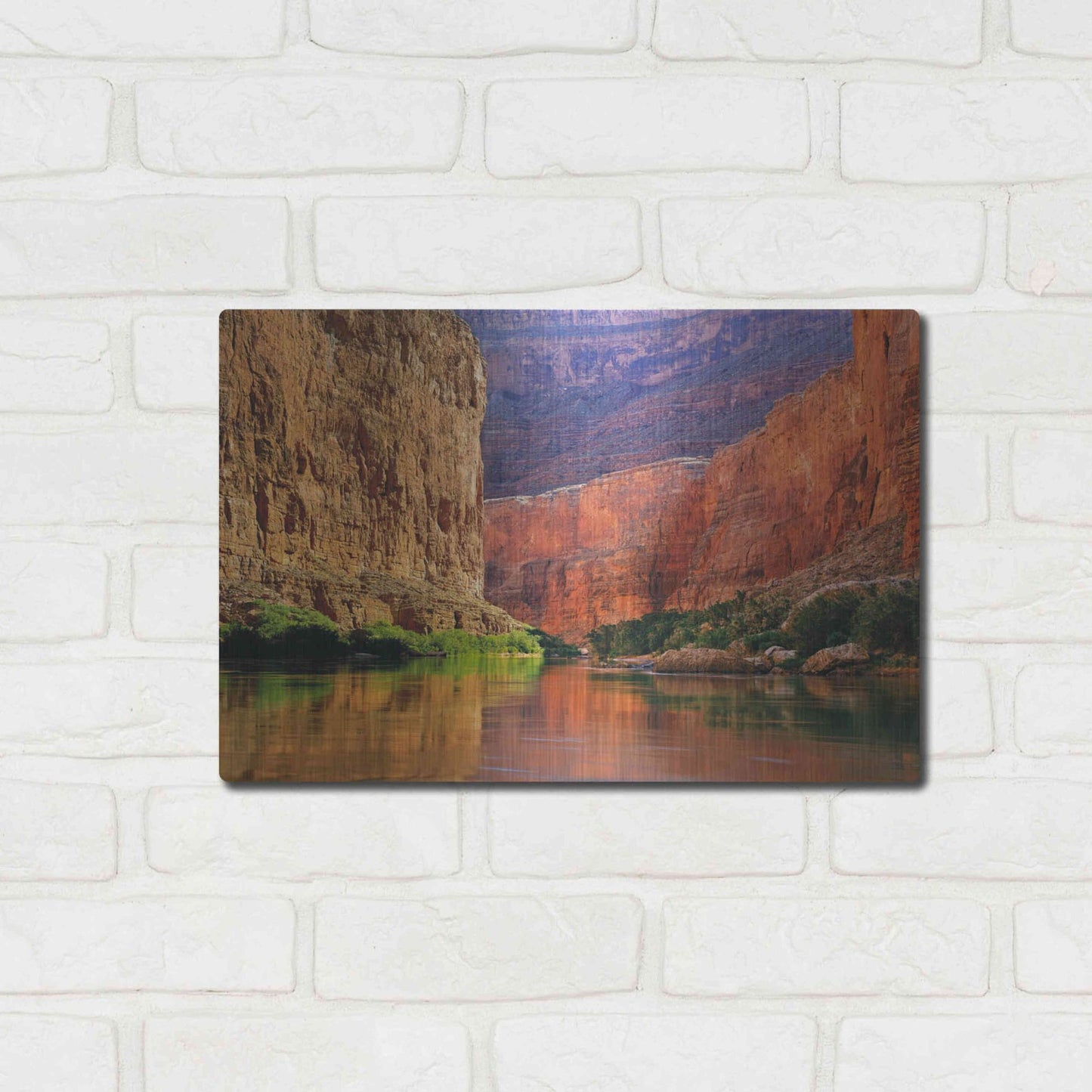 Luxe Metal Art 'Red Wall Gorge' by John Gavrilis, Metal Wall Art,16x12