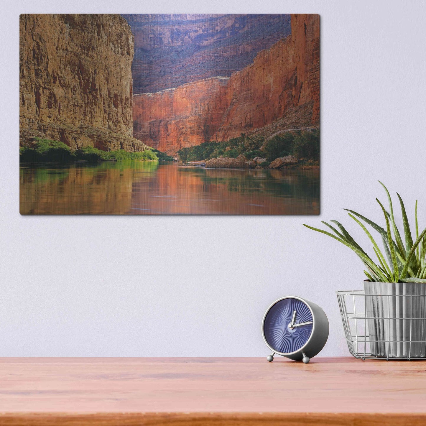 Luxe Metal Art 'Red Wall Gorge' by John Gavrilis, Metal Wall Art,16x12