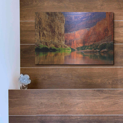 Luxe Metal Art 'Red Wall Gorge' by John Gavrilis, Metal Wall Art,16x12