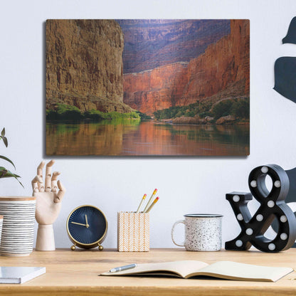 Luxe Metal Art 'Red Wall Gorge' by John Gavrilis, Metal Wall Art,16x12