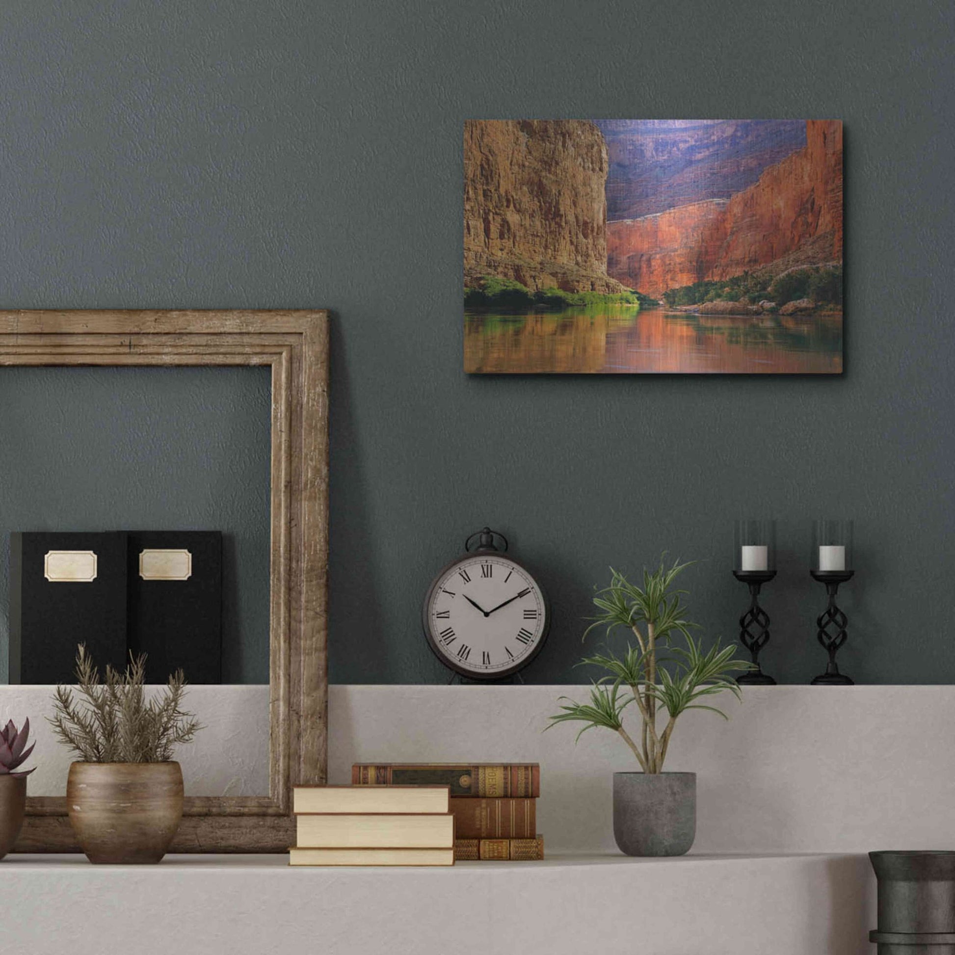 Luxe Metal Art 'Red Wall Gorge' by John Gavrilis, Metal Wall Art,16x12