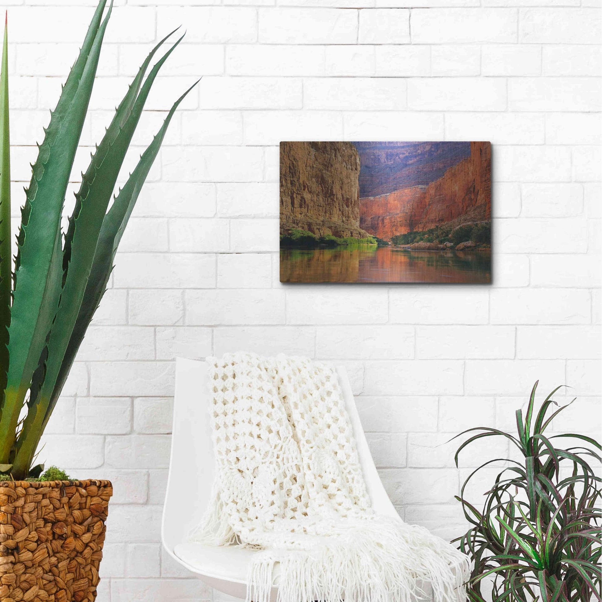 Luxe Metal Art 'Red Wall Gorge' by John Gavrilis, Metal Wall Art,16x12