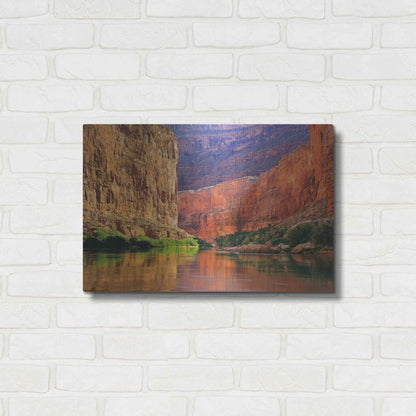 Luxe Metal Art 'Red Wall Gorge' by John Gavrilis, Metal Wall Art,24x16