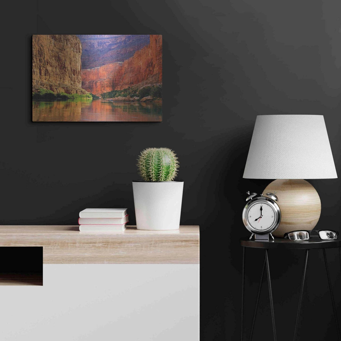 Luxe Metal Art 'Red Wall Gorge' by John Gavrilis, Metal Wall Art,24x16