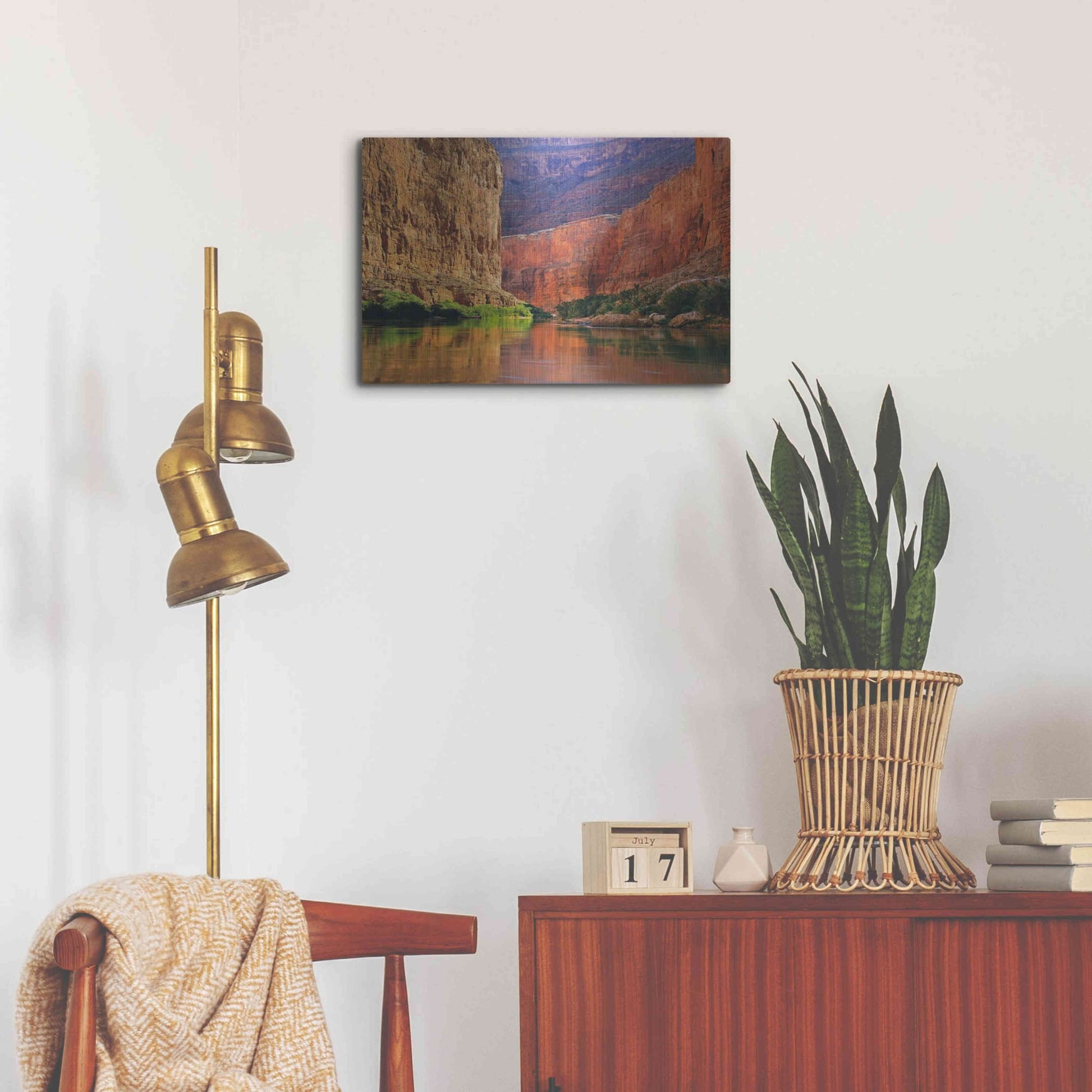 Luxe Metal Art 'Red Wall Gorge' by John Gavrilis, Metal Wall Art,24x16