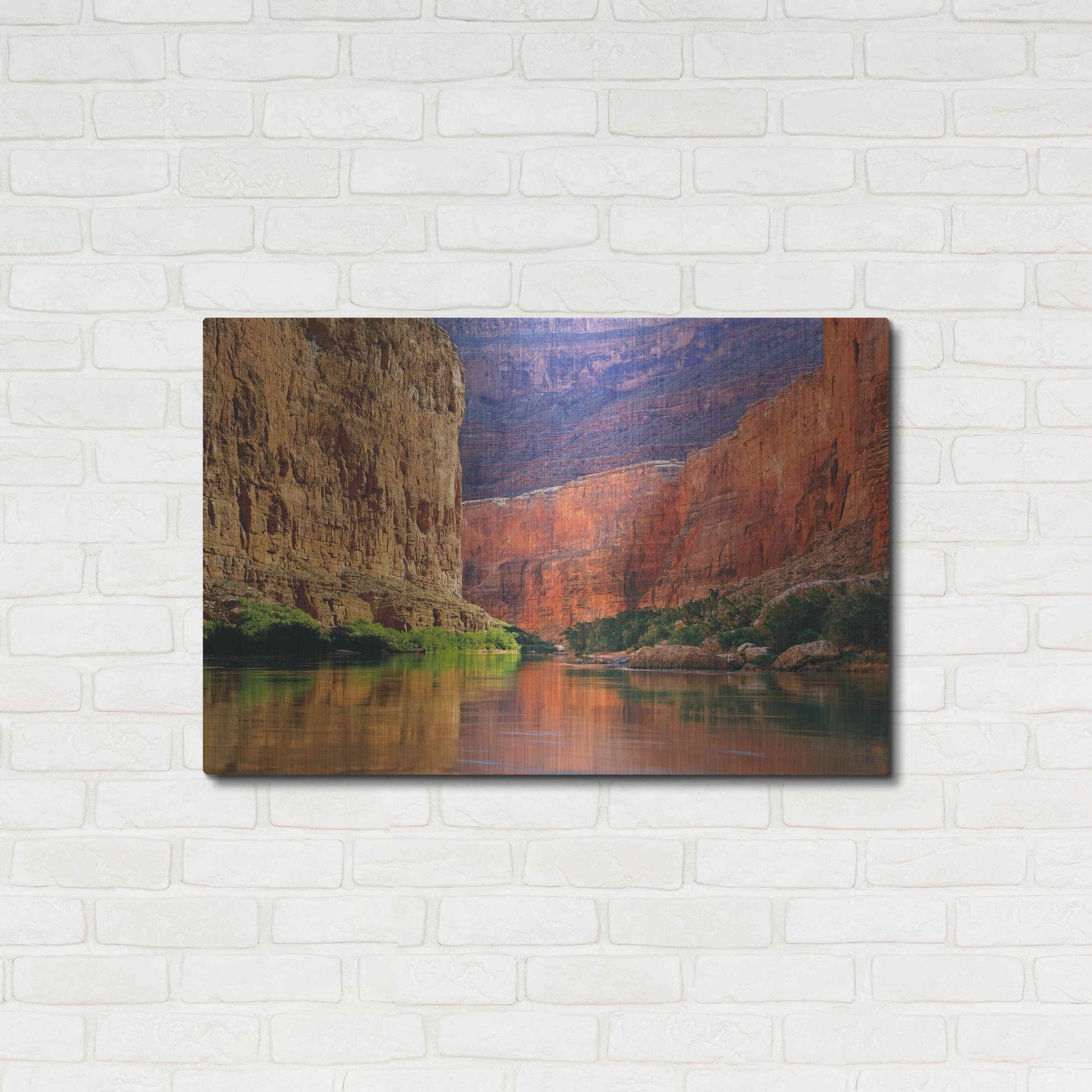 Luxe Metal Art 'Red Wall Gorge' by John Gavrilis, Metal Wall Art,36x24