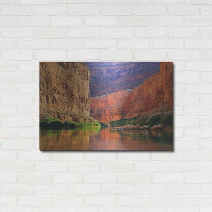 Luxe Metal Art 'Red Wall Gorge' by John Gavrilis, Metal Wall Art,36x24