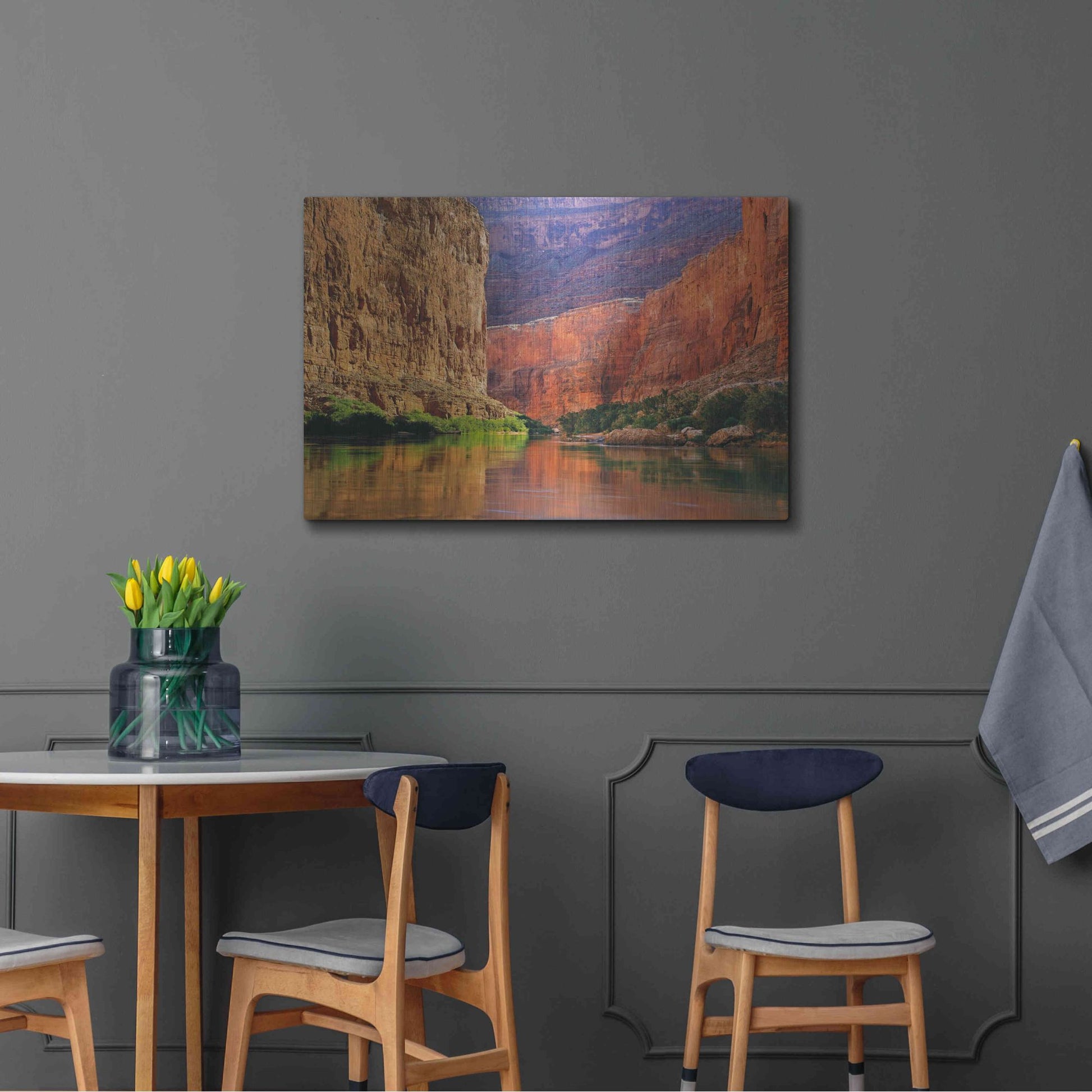 Luxe Metal Art 'Red Wall Gorge' by John Gavrilis, Metal Wall Art,36x24