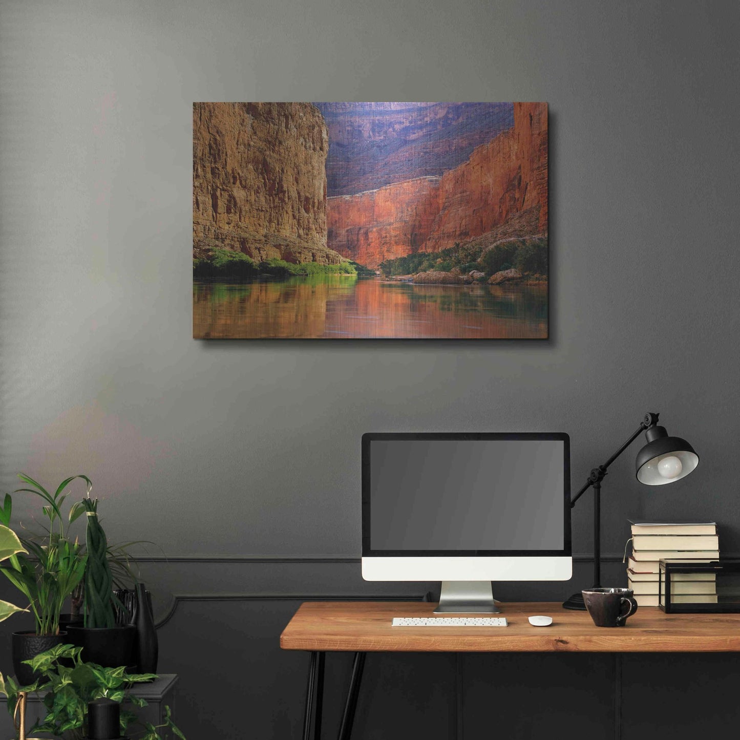 Luxe Metal Art 'Red Wall Gorge' by John Gavrilis, Metal Wall Art,36x24
