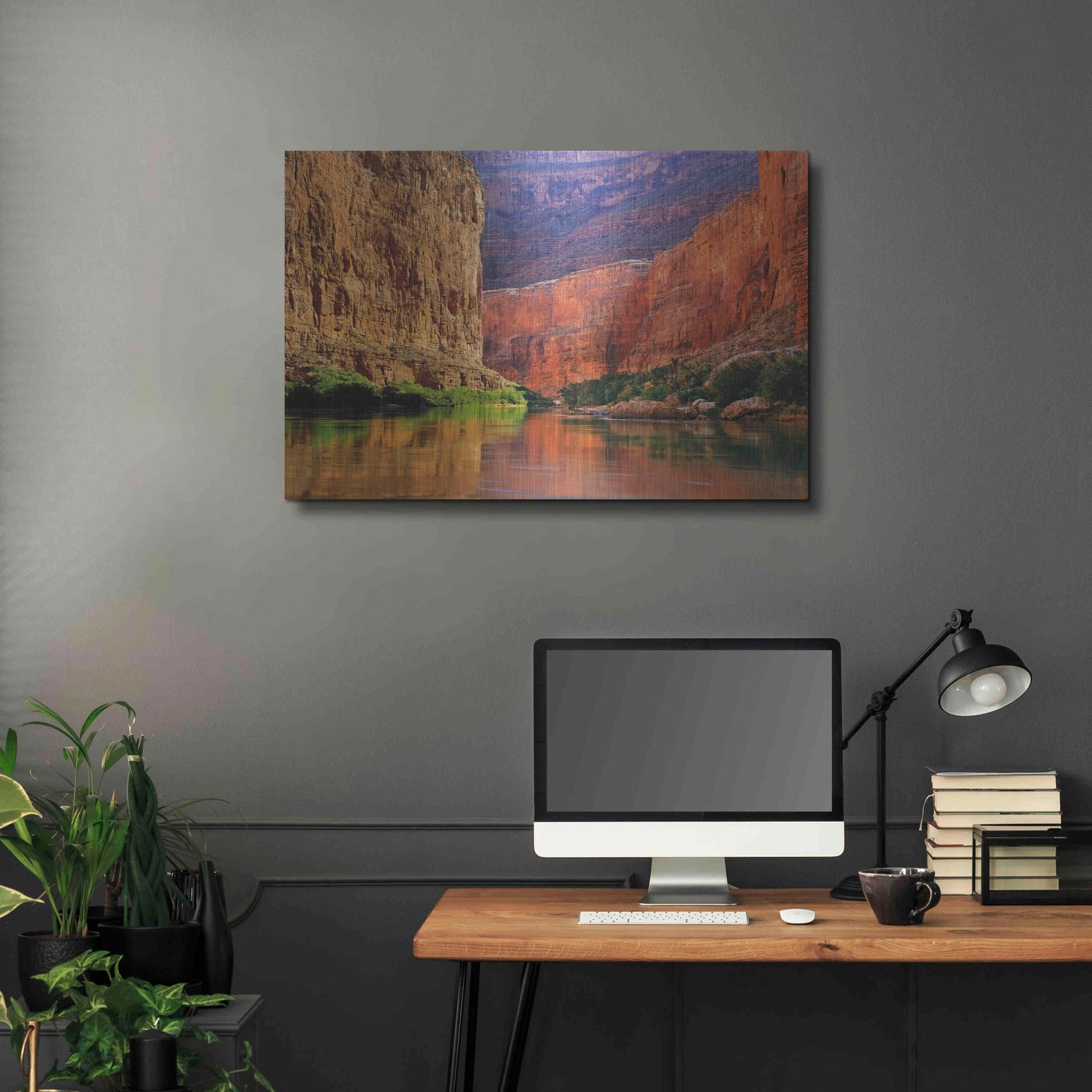Luxe Metal Art 'Red Wall Gorge' by John Gavrilis, Metal Wall Art,36x24