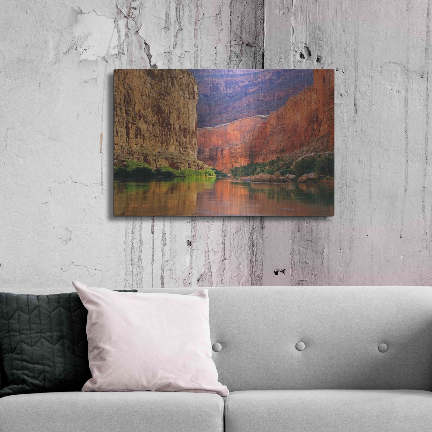 Luxe Metal Art 'Red Wall Gorge' by John Gavrilis, Metal Wall Art,36x24