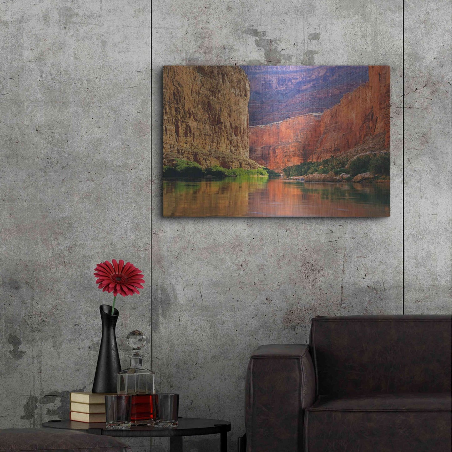 Luxe Metal Art 'Red Wall Gorge' by John Gavrilis, Metal Wall Art,36x24