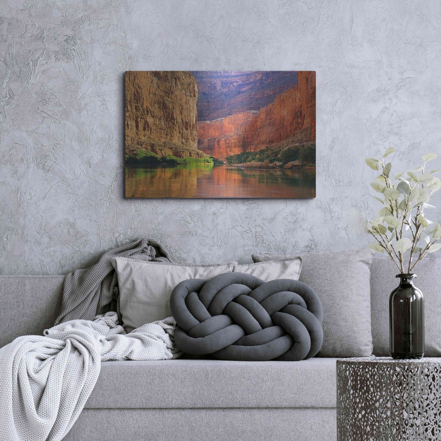 Luxe Metal Art 'Red Wall Gorge' by John Gavrilis, Metal Wall Art,36x24