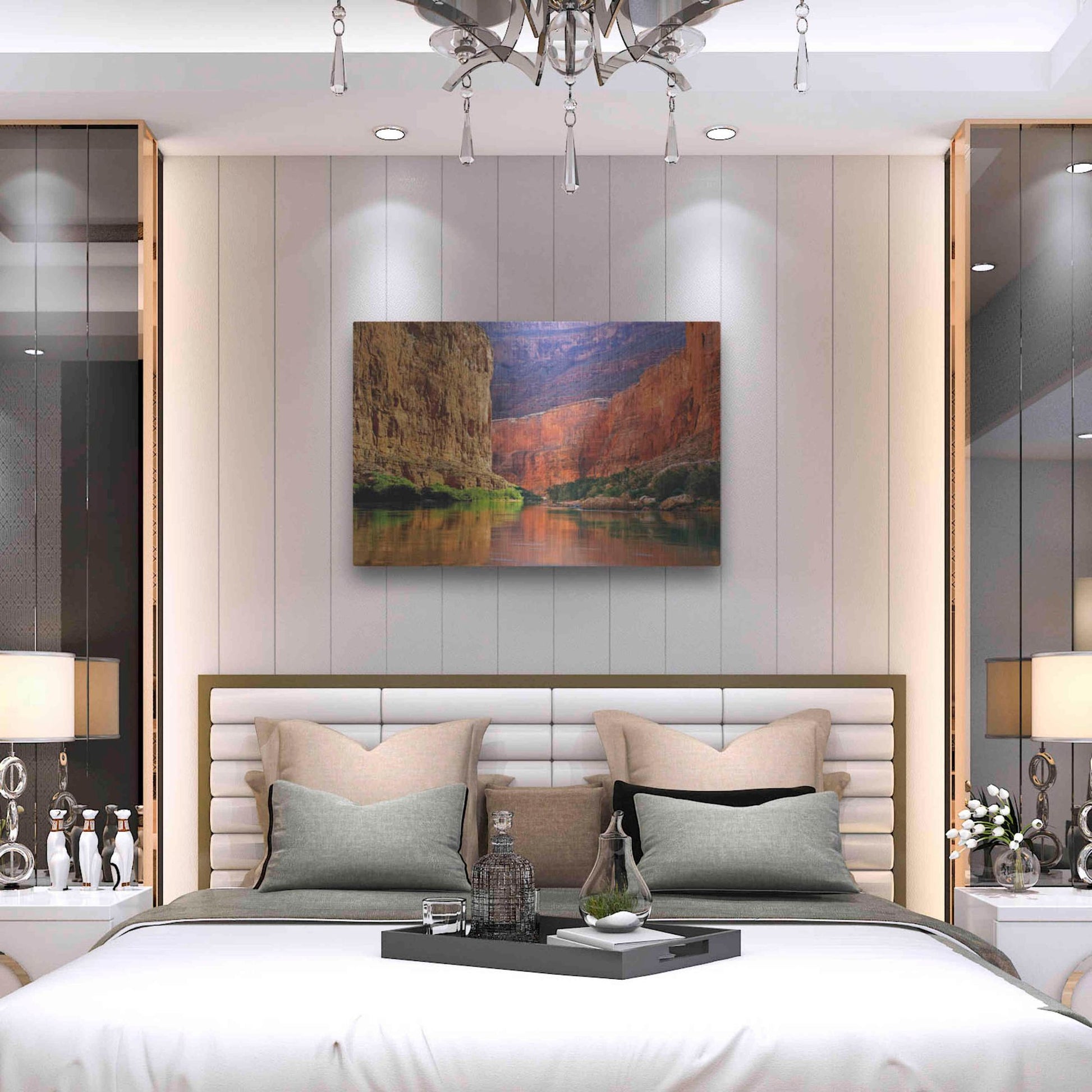 Luxe Metal Art 'Red Wall Gorge' by John Gavrilis, Metal Wall Art,36x24