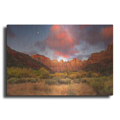 'Temple Sunrise & Moon' by John Gavrilis, Metal Wall Art