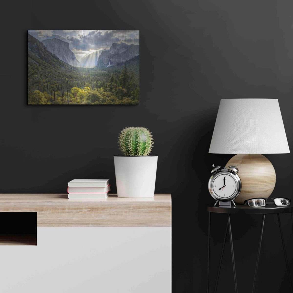 'Tunnel View Sun Rays' by John Gavrilis – Metal Wall Art, 24x16 room view