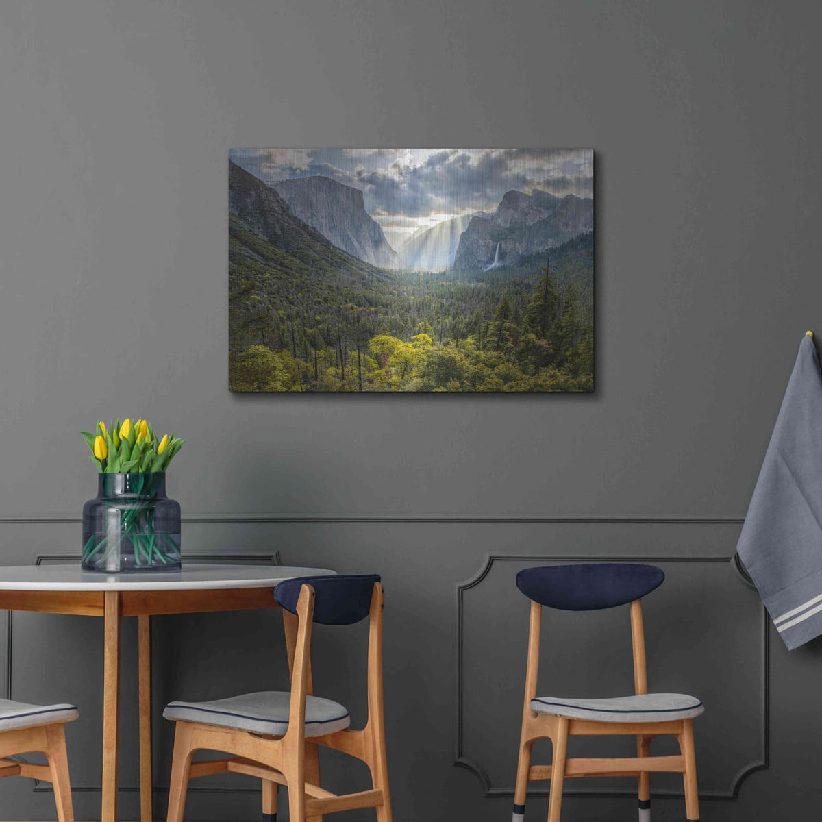 'Tunnel View Sun Rays' by John Gavrilis – Metal Wall Art, 36x24 room view