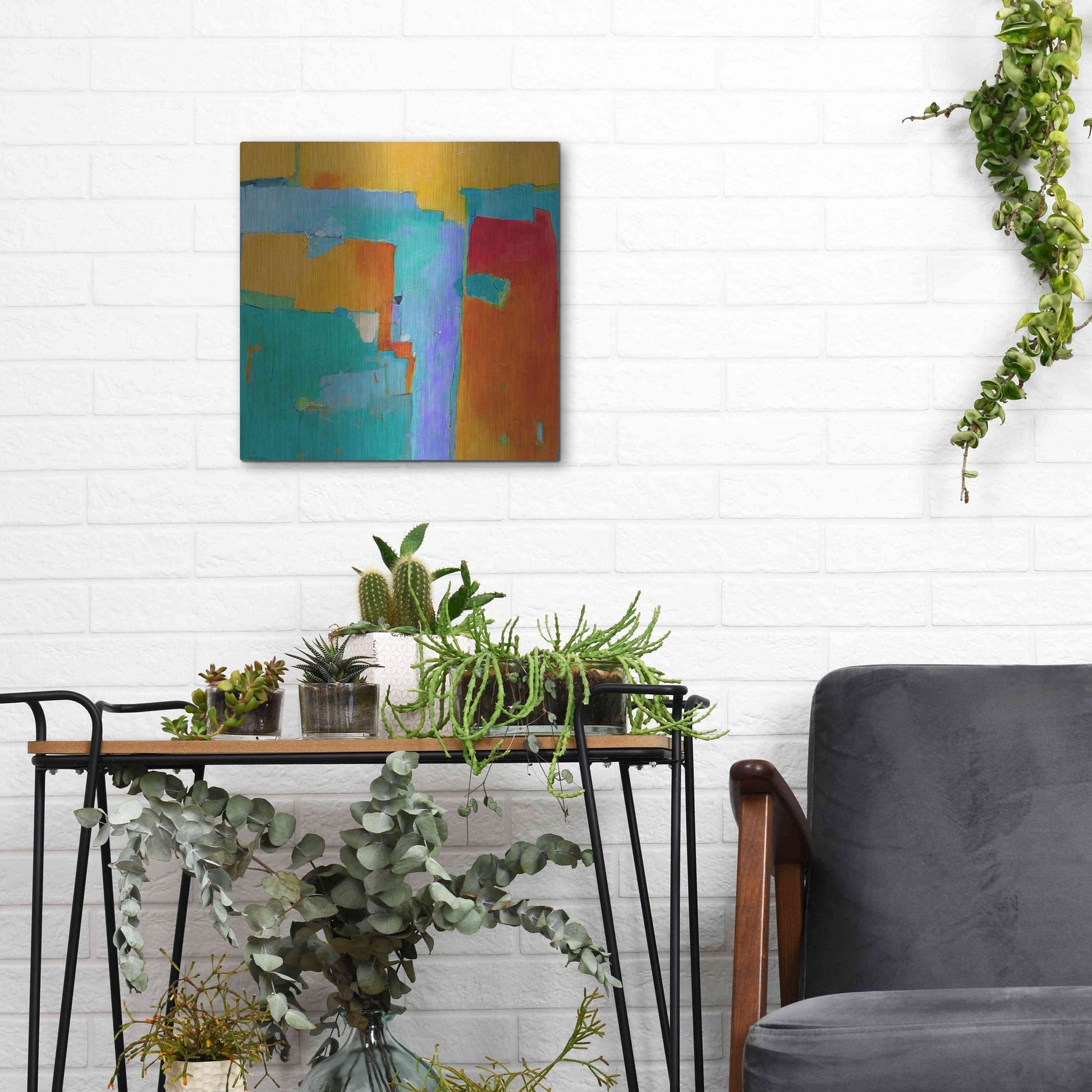 Luxe Metal Art 'Shades of a City' by Dorothy Gaziano, Metal Wall Art,12x12