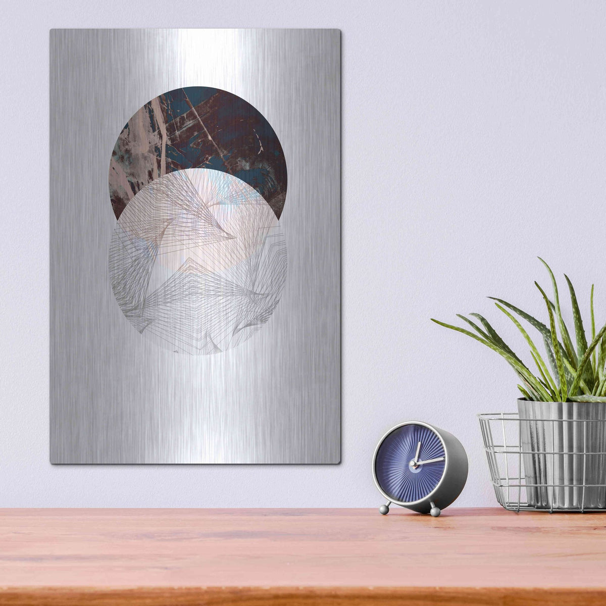 Luxe Metal Art 'Abstract Circle' by GeoMania, Metal Wall Art,12x16