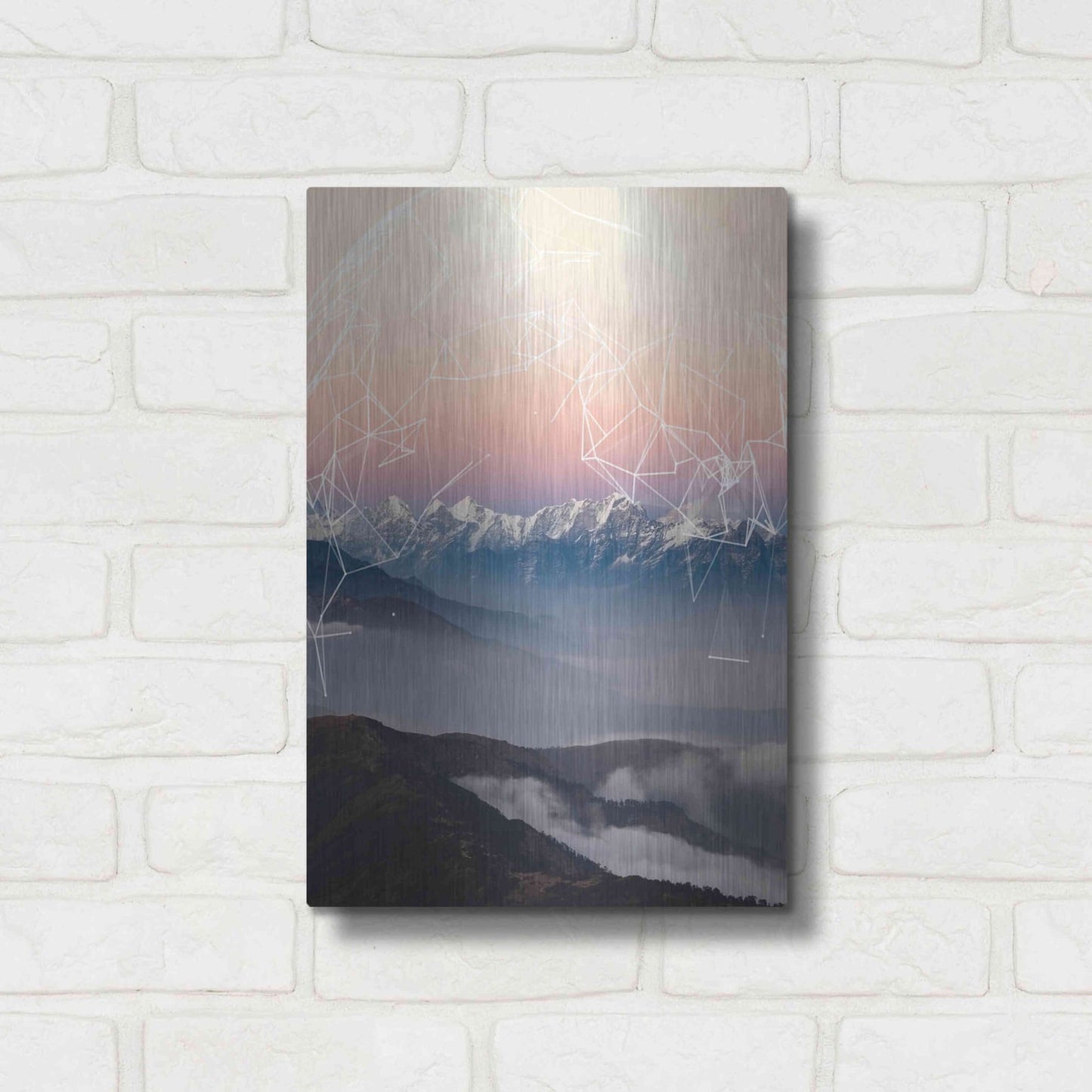 Luxe Metal Art 'Geo Mountain' by GeoMania, Metal Wall Art,12x16